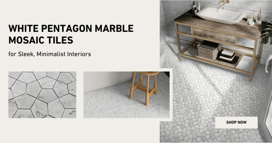 Upgrade Your Space with White Pentagon Marble Mosaic Tiles for Modern Interiors